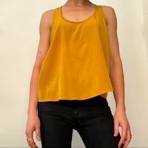 Topshop back-zip tank camisole in gold size 4